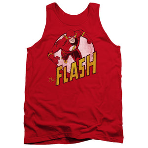 AN OFFCIALLY LICENSED DC FLASH THE FLASH ADULT UNISEX TANK TOP RED