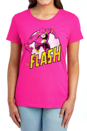 AN OFFCIALLY LICENSED DC FLASH THE FLASH WOMEN'S REGULAR FIT T-SHIRT RED