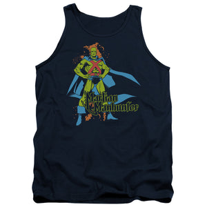 AN OFFCIALLY LICENSED DC MARTIAN MANHUNTER ADULT UNISEX TANK TOP NAVY