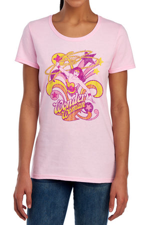AN OFFCIALLY LICENSED DC SAVE ME WOMEN'S REGULAR FIT T-SHIRT HOT PINK