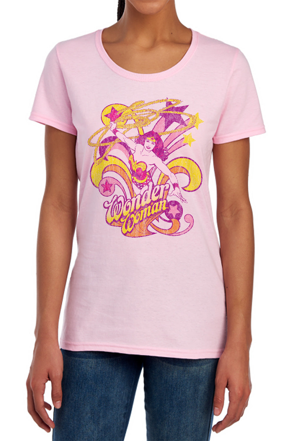 AN OFFCIALLY LICENSED DC SAVE ME WOMEN'S REGULAR FIT T-SHIRT HOT PINK