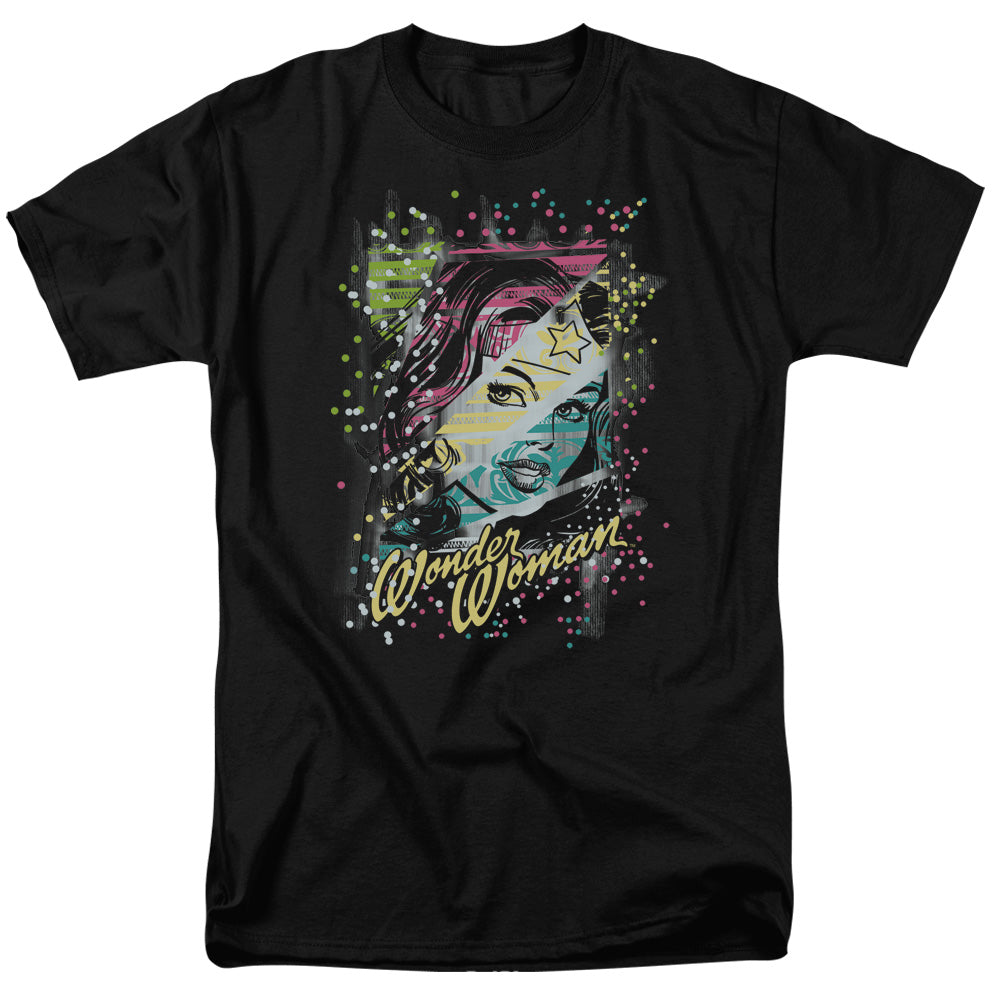 AN OFFCIALLY LICENSED DC COLOR BLOCK MEN'S REGULAR FIT T-SHIRT BLACK
