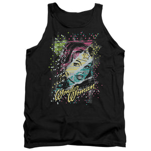 AN OFFCIALLY LICENSED DC COLOR BLOCK ADULT UNISEX TANK TOP BLACK