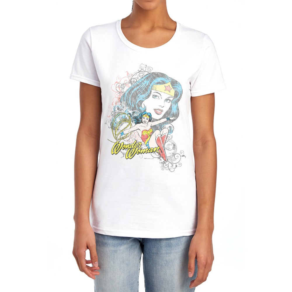 DC Wonder Scroll Licensed Women's T-Shirt Regular Fit MD-2X