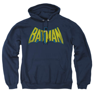 AN OFFCIALLY LICENSED DC CLASSIC BATMAN LOGO ADULT UNISEX PULLOVER HOODIE NAVY