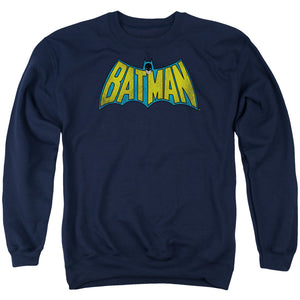 AN OFFCIALLY LICENSED DC CLASSIC BATMAN LOGO ADULT UNISEX CREWNECK SWEATSHIRT NAVY