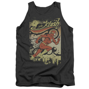 AN OFFCIALLY LICENSED DC FLASH JUST PASSING THROUGH ADULT UNISEX TANK TOP CHARCOAL