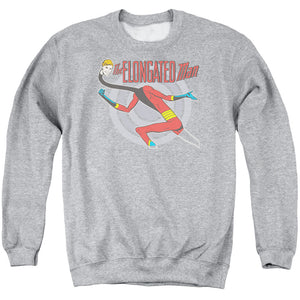 AN OFFCIALLY LICENSED DC ELONGATED MAN ADULT UNISEX CREWNECK SWEATSHIRT ATHLETIC HEATHER
