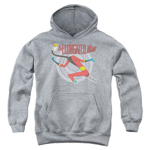 AN OFFCIALLY LICENSED DC ELONGATED MAN YOUTH HOODIE ATHLETIC HEATHER
