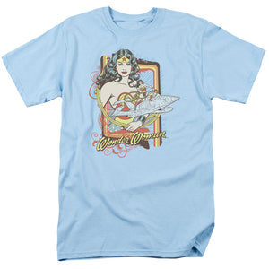 AN OFFCIALLY LICENSED DC INVISIBLE JET MEN'S REGULAR FIT T-SHIRT LIGHT BLUE