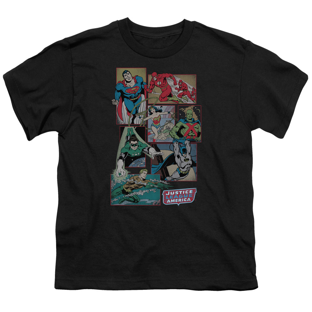 DC Justice League Boxes Licensed Kid's T-Shirt (Ages 4-7) XS-XL