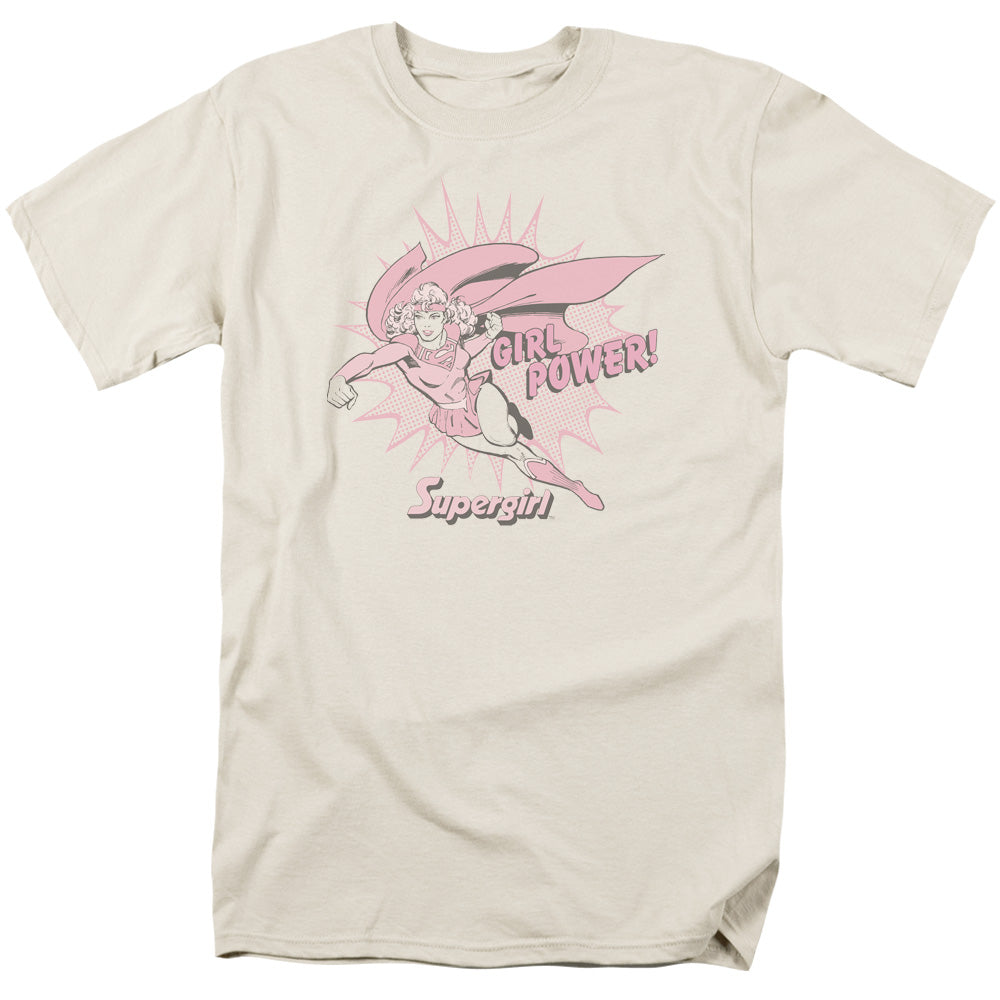 AN OFFCIALLY LICENSED DC GIRL POWER MEN'S REGULAR FIT T-SHIRT CREAM