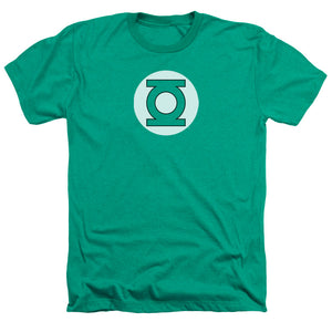 AN OFFCIALLY LICENSED DC GREEN LANTERN LOGO MEN'S HEATHER T-SHIRT KELLY GREEN