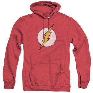 AN OFFCIALLY LICENSED DC FLASH FLASH LOGO ADULT UNISEX HEATHER PULLOVER HOODIE RED