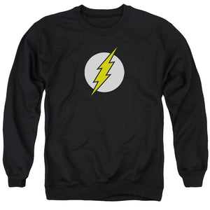 AN OFFCIALLY LICENSED DC FLASH FLASH LOGO ADULT UNISEX CREWNECK SWEATSHIRT BLACK