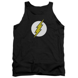 AN OFFCIALLY LICENSED DC FLASH FLASH LOGO ADULT UNISEX TANK TOP BLACK