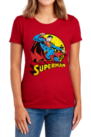 AN OFFCIALLY LICENSED DC BIG BLUE WOMEN'S REGULAR FIT T-SHIRT NAVY