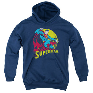 AN OFFCIALLY LICENSED DC BIG BLUE YOUTH HOODIE NAVY