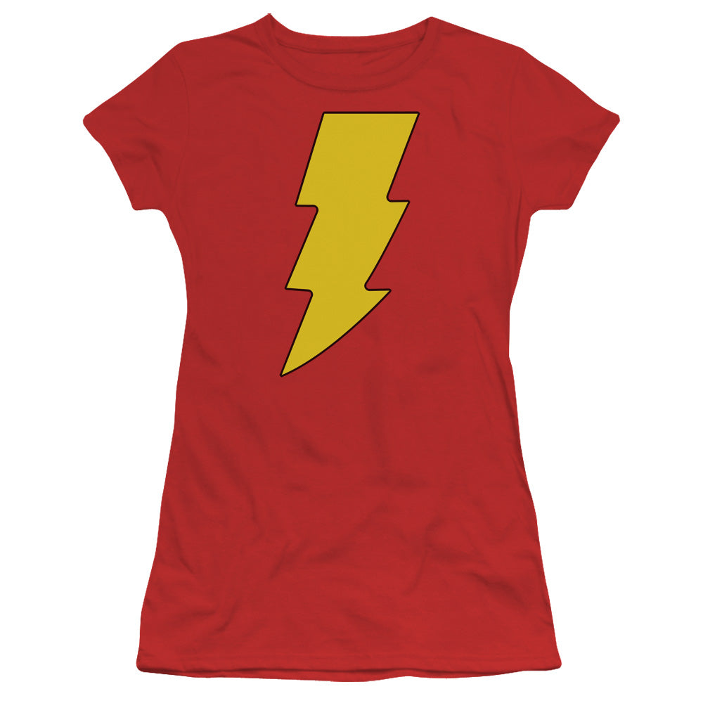 DC Shazam Logo Licensed Women's T-Shirt Juniors SM
