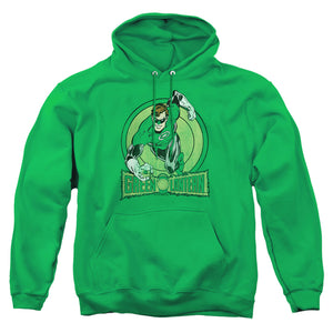 AN OFFCIALLY LICENSED DC GREEN LANTERN ADULT UNISEX PULLOVER HOODIE KELLY GREEN