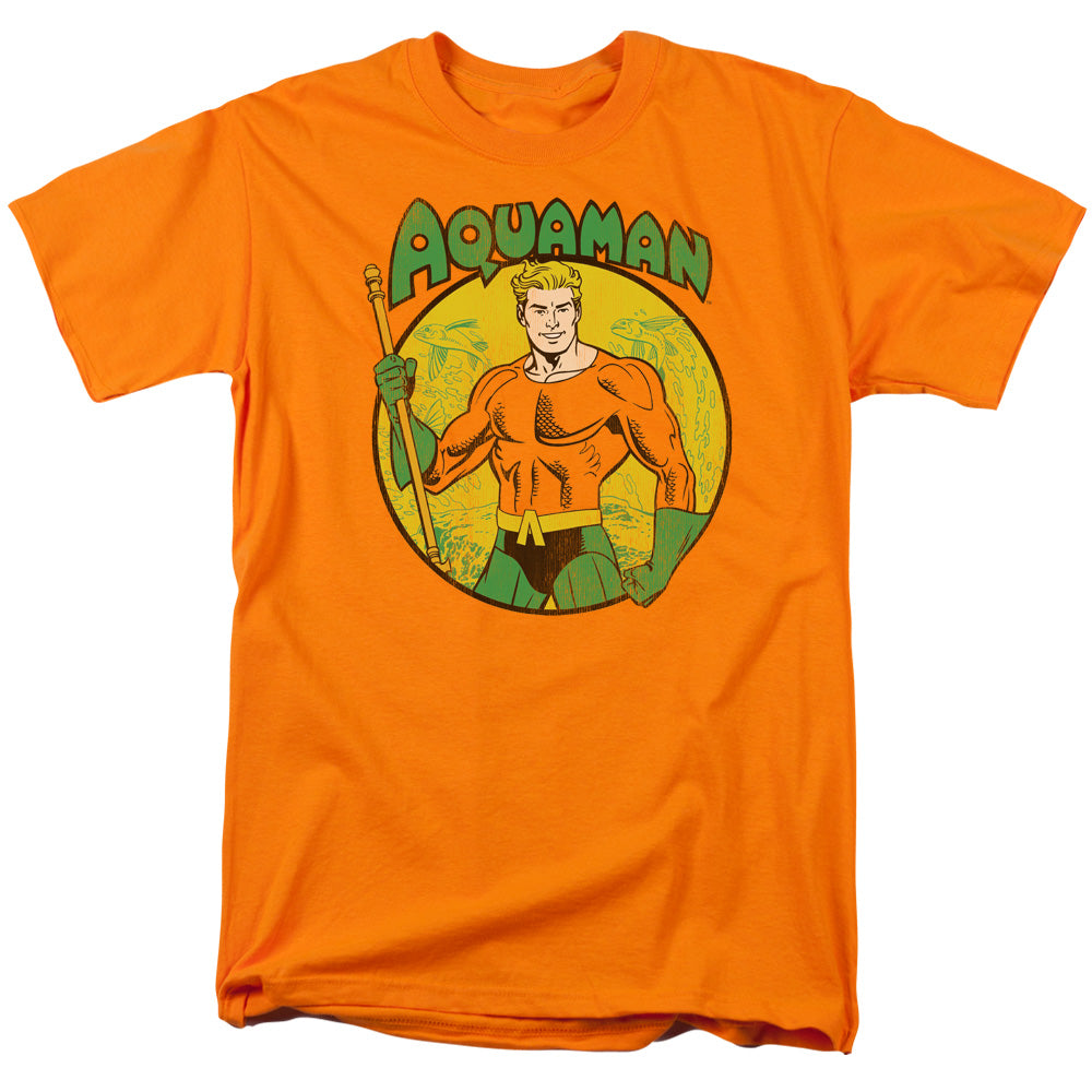 AN OFFCIALLY LICENSED DC AQUAMAN MEN'S REGULAR FIT T-SHIRT ORANGE