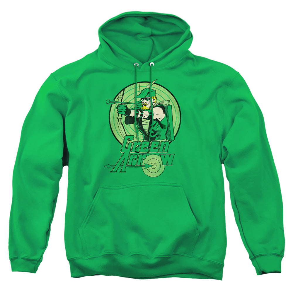 AN OFFCIALLY LICENSED DC GREEN ARROW ADULT UNISEX PULLOVER HOODIE KELLY GREEN