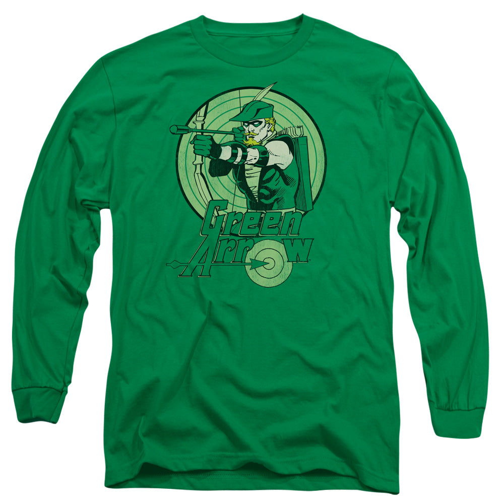 AN OFFCIALLY LICENSED DC GREEN ARROW MEN'S LONG SLEEVE T-SHIRT KELLY GREEN
