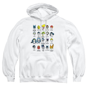 AN OFFCIALLY LICENSED DC SUPERHERO ISSUES ADULT UNISEX PULLOVER HOODIE WHITE