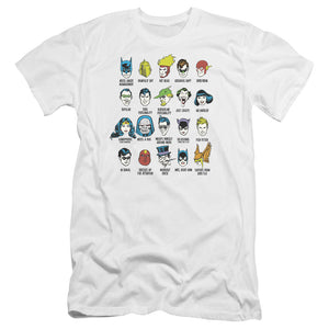 AN OFFCIALLY LICENSED DC SUPERHERO ISSUES MEN'S PREMIUM SLIM FIT T-SHIRT WHITE