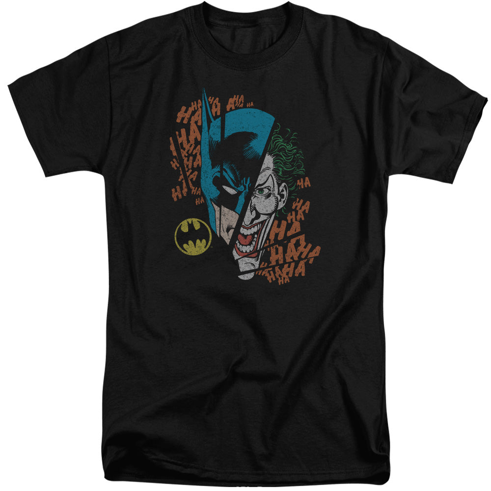 AN OFFCIALLY LICENSED DC BROKEN VISAGE MEN'S TALL FIT T-SHIRT BLACK