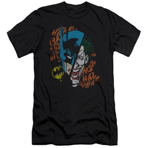 AN OFFCIALLY LICENSED DC BROKEN VISAGE MEN'S PREMIUM SLIM FIT T-SHIRT BLACK