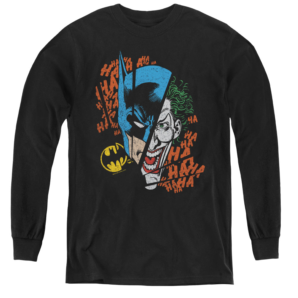 AN OFFCIALLY LICENSED DC BROKEN VISAGE YOUTH LONG SLEEVE T-SHIRT BLACK