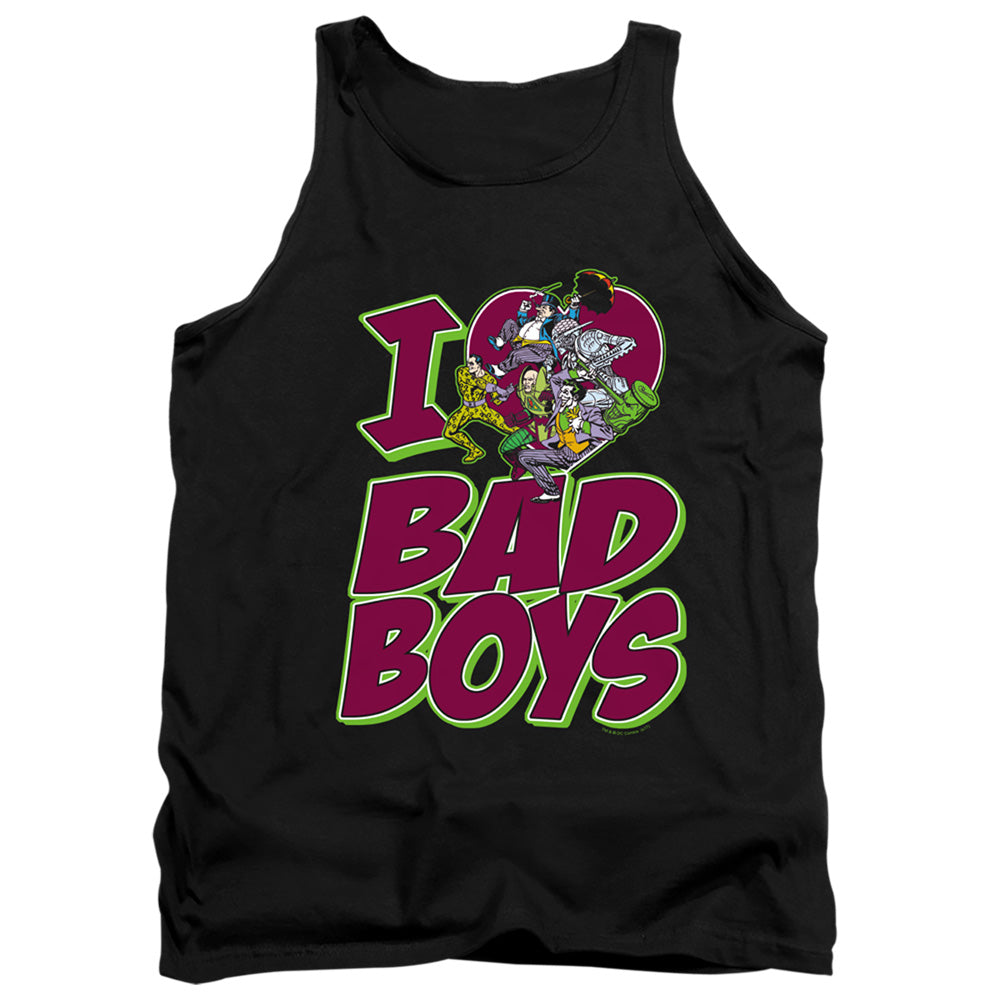 AN OFFCIALLY LICENSED DC I HEART BAD BOYS ADULT UNISEX TANK TOP BLACK