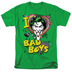 AN OFFCIALLY LICENSED DC I HEART BAD BOYS 2 MEN'S REGULAR FIT T-SHIRT KELLY GREEN
