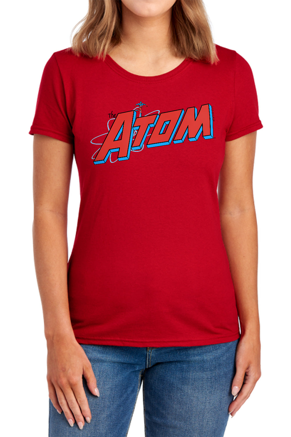 AN OFFCIALLY LICENSED DC THE ATOM WOMEN'S REGULAR FIT T-SHIRT ROYAL