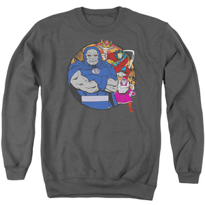 AN OFFCIALLY LICENSED DC APOKOLIPS REPRESENT ADULT UNISEX CREWNECK SWEATSHIRT CHARCOAL