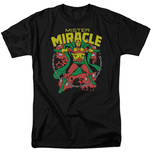 AN OFFCIALLY LICENSED DC MR MIRACLE MEN'S REGULAR FIT T-SHIRT BLACK