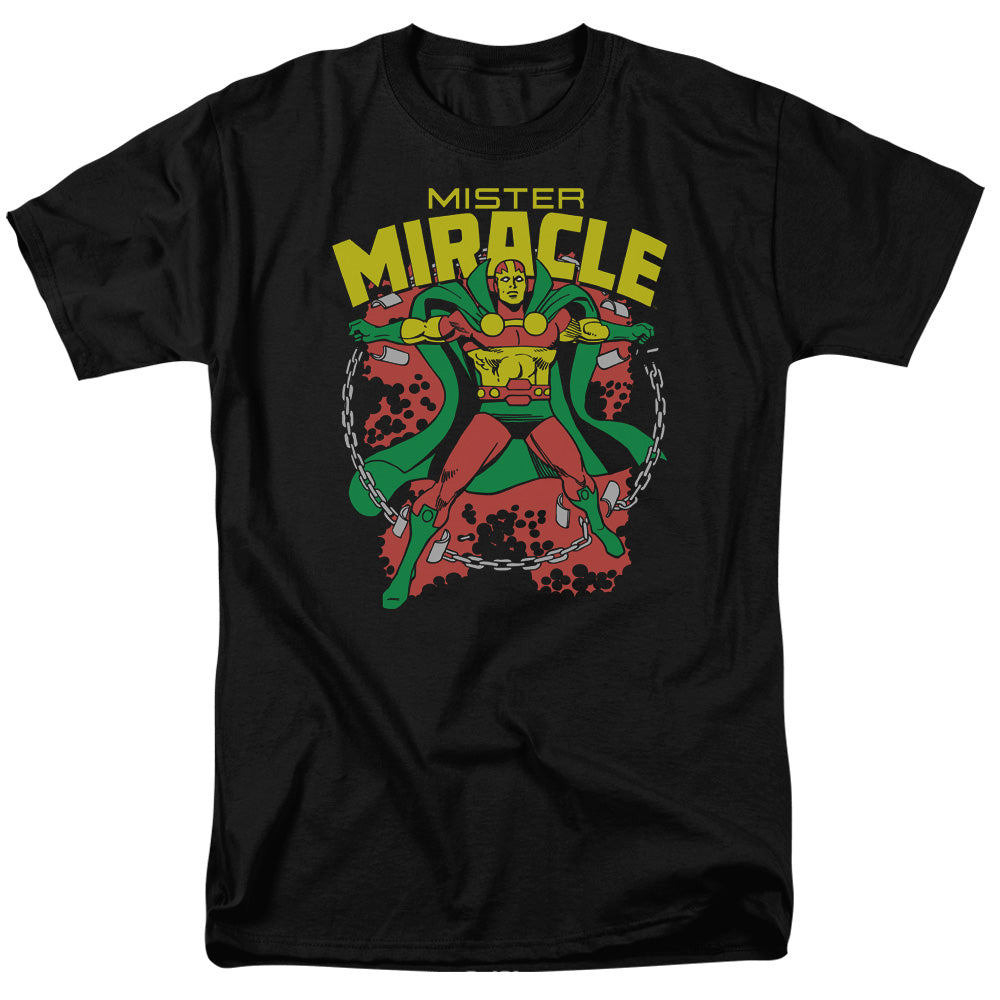 AN OFFCIALLY LICENSED DC MR MIRACLE MEN'S REGULAR FIT T-SHIRT BLACK