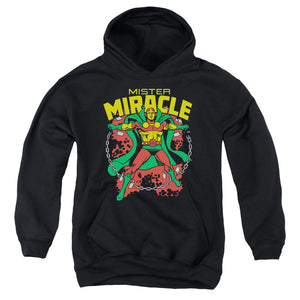 AN OFFCIALLY LICENSED DC MR MIRACLE YOUTH HOODIE BLACK