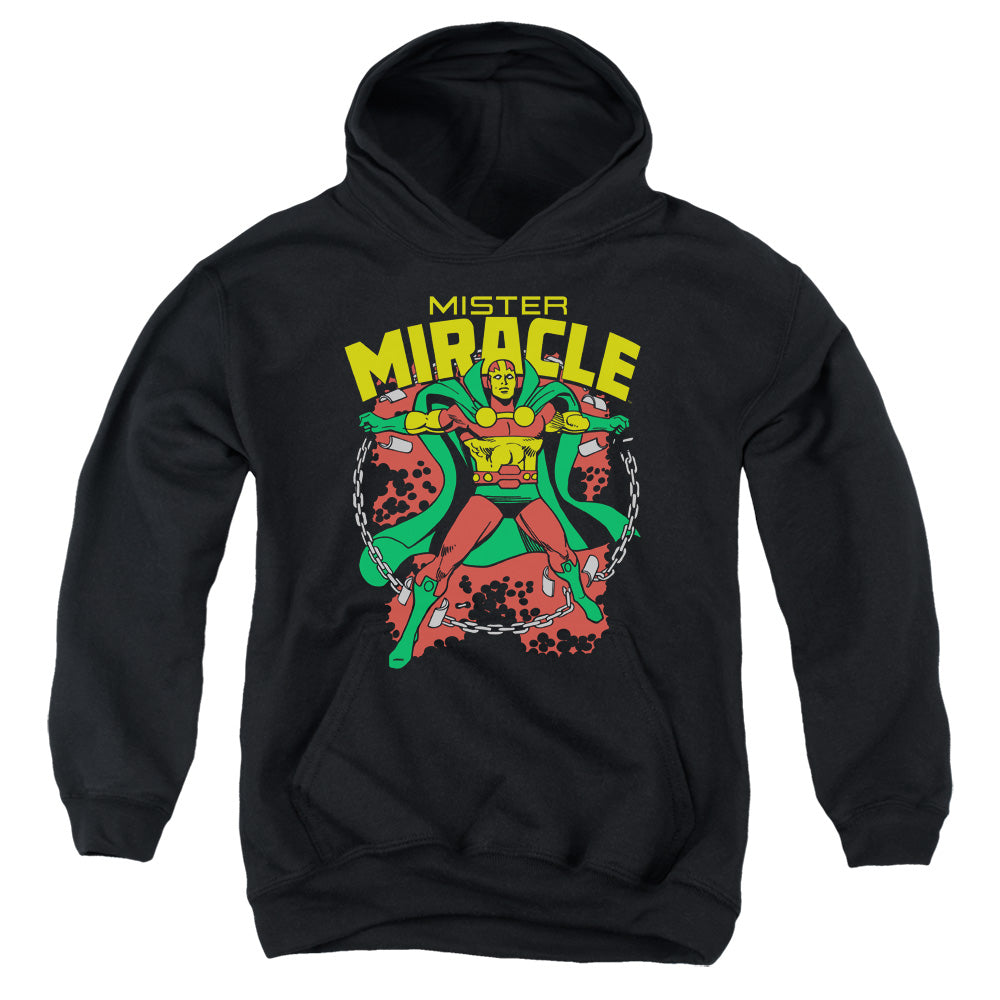 AN OFFCIALLY LICENSED DC MR MIRACLE YOUTH HOODIE BLACK