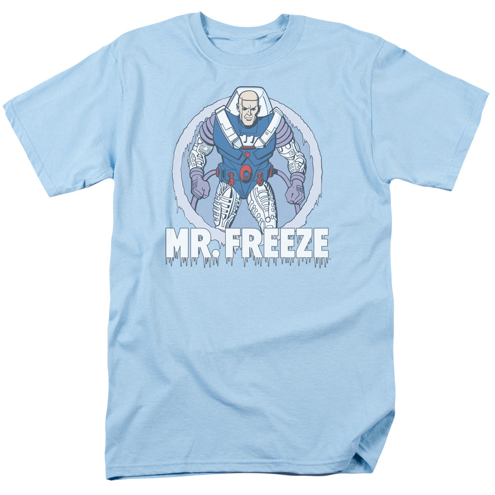 AN OFFCIALLY LICENSED DC MR FREEZE MEN'S REGULAR FIT T-SHIRT LIGHT BLUE