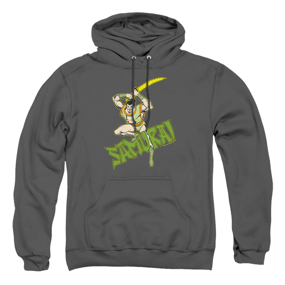 AN OFFCIALLY LICENSED DC SAMURAI ADULT UNISEX PULLOVER HOODIE CHARCOAL
