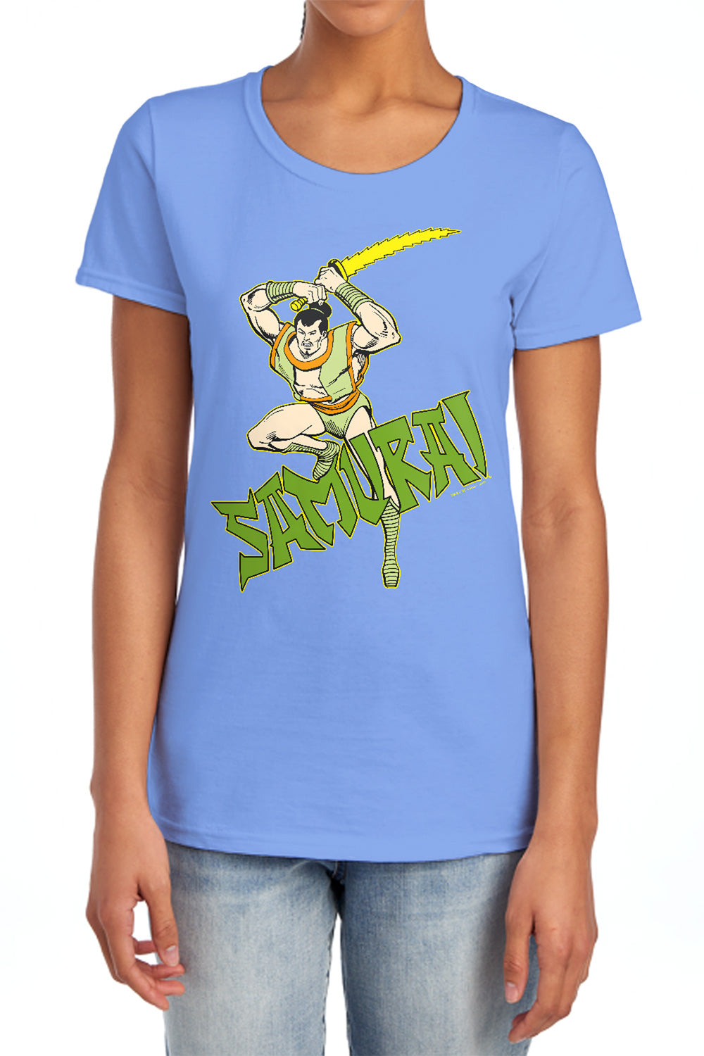 AN OFFCIALLY LICENSED DC SAMURAI WOMEN'S REGULAR FIT T-SHIRT CHARCOAL