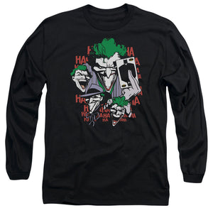 AN OFFCIALLY LICENSED DC FOUR OF A KIND MEN'S LONG SLEEVE T-SHIRT BLACK