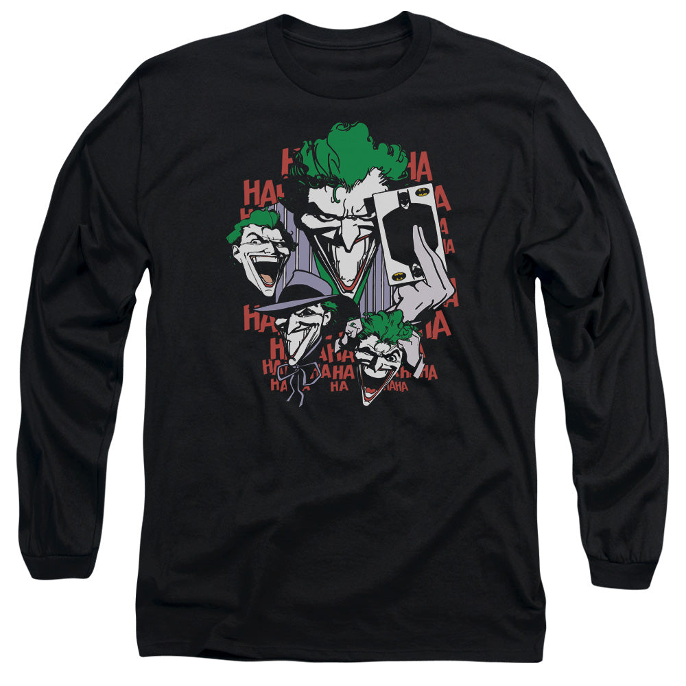 AN OFFCIALLY LICENSED DC FOUR OF A KIND MEN'S LONG SLEEVE T-SHIRT BLACK