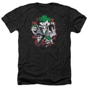 AN OFFCIALLY LICENSED DC FOUR OF A KIND MEN'S HEATHER T-SHIRT CHARCOAL