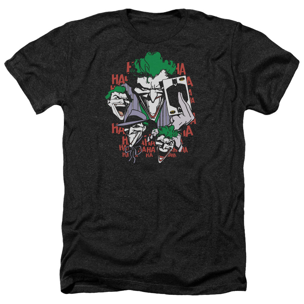 AN OFFCIALLY LICENSED DC FOUR OF A KIND MEN'S HEATHER T-SHIRT CHARCOAL
