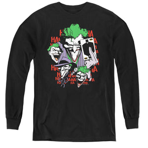 AN OFFCIALLY LICENSED DC FOUR OF A KIND YOUTH LONG SLEEVE T-SHIRT BLACK