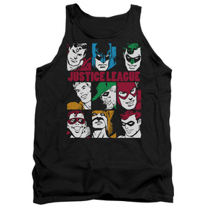 AN OFFCIALLY LICENSED DC NINE BLOCKS OF JUSTICE ADULT UNISEX TANK TOP BLACK