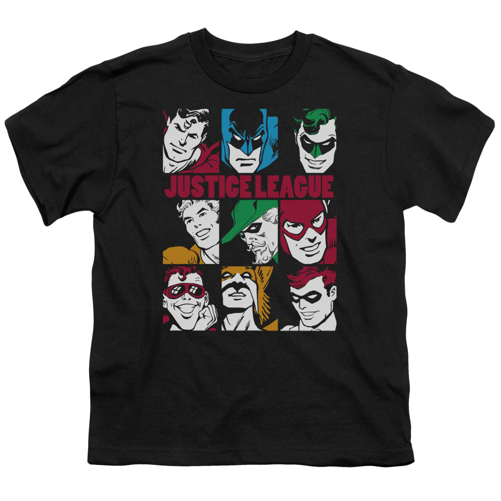 DC Nine Blocks Of Justice Licensed Kid's T-Shirt (Ages 4-7) XS-LG